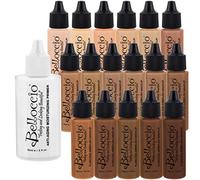 Belloccio Master Set Of All 17 Foundation Shades of Belloccio's Professional Cosmetic Airbrush Makeup, 1/2 oz Botellas + 2 oz Imprimación hidratante