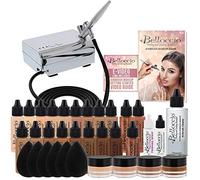 Belloccio - Sistema de maquillaje cosmético profesional completo con un juego maestro de los 17 tonos de base más rubor, brillo y bronceador, todo en botellas de 1/2 onzas
