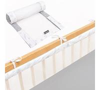Bellochi Cojin Protector Cuna 180x30 cm - Chichoneras Cuna Universal de Suave - Protector Cuna Chichonera de Dos Caras para Colchón de 120x60 cm - Rosetgrey