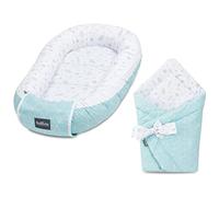 Bellochi Juego 2en1 Saco de Dormir para bebé y Nido Bebe Recien Nacido - Reductor de Cuna Nido para Bebe - 100% Algodón - Oeko-Tex Certificado (CuMint)