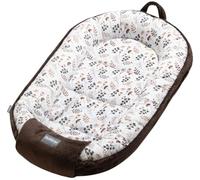 Bellochi | Nido de bebé para recién nacido | nido de tumbona para bebé | 100% algodón | 90x60x12 cm | con bordes protectores | 0-9 meses | Choco Arcadia