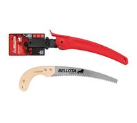 Bellota 450MC11 - Serrucho de poda León con hoja curva de 11", dentado japonés y mango de madera curvo. Incluye funda