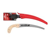 Bellota 450MC13 - Serrucho de poda León con hoja curva de 13", dentado japonés y mango de madera curvo. Incluye funda