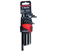 Bellota 6459-9 TIP - Pack de 9 llaves torx punta inviolables, pavonadas en doble clip