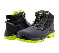 Bellota 7230948S1P - Bota de Seguridad de Hombre y Mujer (Talla 48) de Piel Serraje Transpirable, Ligera y Resistente a Golpes y Rozaduras, Negro Verde