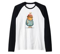 Bellota Fresca en Ropa de Invierno para los Amantes de los Robles Camiseta Manga Raglan