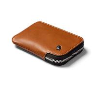 Bellroy Leather Card Pocket Wallet, Cartera Slim con Cremallera (Máx. 15 tarjeto, Efectivo, Monedero) - Caramel