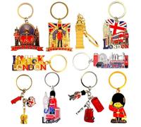 Bells Box 10 llaveros de Londres, llavero de recuerdo británico de Inglaterra, llavero de Londres, multicolor, Mix sizes