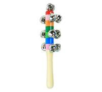 Bells - Instrumento Musical de percusión de 19,5x2 cm con Mango de Madera, sonajeros para bebés | Rainbow Jingle para niños y niñas a Partir de 2 años para Juego de Fiesta navideña