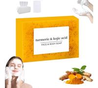 Bellusi Lemon Turmeric Soap, Bellusi Brightening Lemon Turmeric & Kojic Acid Soap, Lemon Turmeric Kojic Acid Soap, Lemon Turmeric Beauty Bar For Facial And Body (1pc)