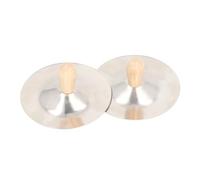 Belly Dance Finger Cymbals 2PCS | Hand Percussion with Wooden Handle | Copper Cymbals for Young Musicians/Music Class/Performance | Portable Musical Instrument