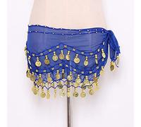 Belly Dance Hip Bufanda Belly Dance, Accesorios for bufandas de la cadera for danza del vientre for mujer, falda con cinturón de 3 filas con monedas doradas for danza del vientre, envoltura de cadena