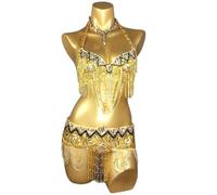 Belly Dancer Top Conjunto de Traje de Danza del Vientre Sexy con Sujetador y cinturón, 2 Piezas, for Mujer, Tallas 34D/DD, 36D/DD, 38/D/DDD, 40B/C/D, 42D/DD(Color 1,Bra40D Belt95cm)
