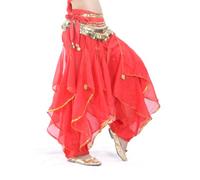 BellyLady Pantalones harén para danza del vientre, tribales, holgados, árabes, para Halloween, rojo, Talla única