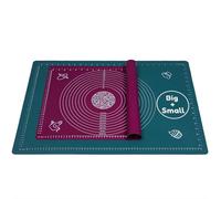 Belmalia 2X Tapetes de Hornear de Silicona, 2 Tamaños de Láminas Antiadherentes para Hornear: 51x71 cm + 40x50 cm, Alfombrilla XL para Pastelería con Medidas, Púrpura Petróleo