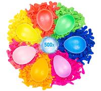 Belmalia 500 Globos de Agua, con Accesorio de ayuda de Llenado para Grifo, Colorido, fácil de llenar