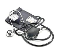 Belmalia Tensiómetro de Brazo Manuales con Estetoscopio Doble Campana, Esfigmomanómetro Aneroide, Bolsa para Servicios de Socorro, Médico, Consultorio, Negro