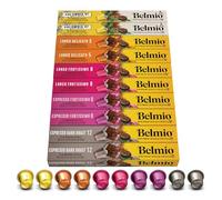 Belmio Cápsulas Nespresso Compatibles, Pack Espresso y Largo, Capsulas de café tostado fuerte, intensidad 5 a 12, Auténtica calidad de Bélgica, 5 sabores, 100 unidades