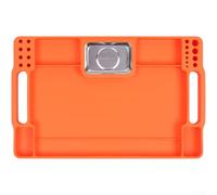 Belnotelt Bandeja organizadora de silicona flexible con base de acero inoxidable para una visibilidad eficaz de piezas pequeñas y e manejo (naranja - naranja)