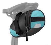 Belnotelt Bolsa resistente debajo del asiento para bicicletas con panel trasero reflectante y colgador de luz trasera para una mejor visibilidad (negro azul)