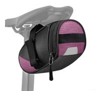 Belnotelt Bolsa resistente debajo del asiento para bicicletas con panel trasero reflectante y colgador de luz trasera para una mejor visibilidad (negro morado)