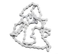 Belnotelt Cadena de bicicleta de una sola velocidad de alta resistencia 96 eslabones 1/2 x 1/8 antioxidante, para ciclismo de pista de engranajes fijos (blanco)