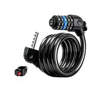 Belnotelt Candado de combinación de cable de acero para bicicletas y bicicletas eléctricas con código de 5 dígitos, diseño compacto para viajes diarios y viajes (negro-azul)
