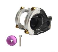 Belnotelt Cnc mecanizado 31.8mm vástago corto para MtB, aleación de aluminio Downhill manillar conector, diseño compacto para senderos técnicos, ajuste de horquilla de 28.6mm (negro-plata)