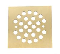 Belnotelt Cubierta de drenaje cuadrada de acero inoxidable atornillable para piso, grado 304, 1,8 mm de grosor con agujeros de 10 mm para ducha, baño, drenaje rápido, antiobstrucción, negro, plateado