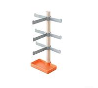 Belnotelt Dos configuraciones para soporte de escritorio para cascos de ciclismo, gafas y computadoras de bicicleta con construcción estable de madera natural () (uno)