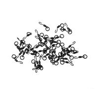 Belnotelt Giratorios giratorios de aleación de cobre para pesca de carpa, conectores Ronnie Rig negro mate con configuración de cambio rápido, equipo de aparejos de terminal antirreflejos (50 piezas)