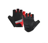 Belnotelt Guantes de ciclismo transpirables de medio dedo con guantes acolchados que absorben los golpes, equipo de ciclismo nocturno reflectante para deportes al aire libre, fitness y desplazamientos