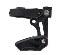 Belnotelt Guía de cadena de bicicleta de una sola velocidad frontal, protector de plato anti-caída, aleación de aluminio nailon ligero ajustable, para bicicleta de carretera MTB negro