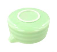 Belnotelt Juego de cuencos japoneses hechos a mano con boquilla, cuenco de té de cerámica para matcha espumoso, fácil de verter y limpiar, artesanía tradicional, blanco, rosa, verde (verde)