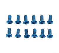 Belnotelt Paquete de 12 pernos de freno de disco de acero inoxidable M5 x 10 mm con cabeza Torx T25 para bicicletas, tornillos de bloqueo de rosca antiaflojamiento (azul)