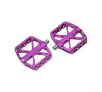 Belnotelt Pedales de bicicleta de montaña de aleación de aluminio con eje de acero al cromo-molibdeno, pinchos para un excelente agarre y control, para descenso y ciclismo de sendero (un par en morado
