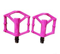 Belnotelt Pedales de nailon para bicicleta de montaña con sistema de rodamientos DU para ciclismo de carretera, perfil delgado, eje de 14 mm, construcción de diseño ligero, negro, naranja, rojo