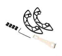 Belnotelt Protector de plato de bicicleta para 104 para bcd, protector de cubierta de piñón de aleación de aluminio, piezas de bicicleta de montaña 30-40T, negro o gris (negro 34-36T)