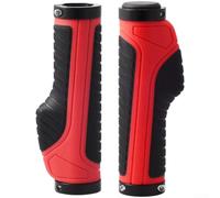 Belnotelt Puños ergonómicos para bicicleta con sistema de bloqueo bilateral, cubiertas de goma antideslizantes para manillar de 22.2 mm, accesorios de ciclismo que absorben los golpes (rojo)