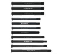 Belnotelt Reemplazo del eje pasante de la bicicleta delantero trasero 12/15mm 122-181mm longitud P1.5/P1.75 paso aleación de aluminio negro para MTB Road Bike Components