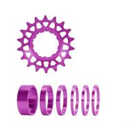 Belnotelt Rueda libre de aleación de aluminio de una sola velocidad para modelos de 16 dientes y 18 dientes, se adapta a la mayoría de bujes traseros estándar, diseño ligero mecanizado CNC (morado-16T