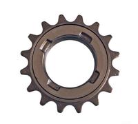 Belnotelt Rueda libre de una sola velocidad 16T engranaje trasero de bicicleta con paso de rosca de 1.38 pulgadas para cadena 1-8 compatible con bicicletas de una sola velocidad, acabado marrón