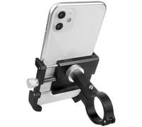 Belnotelt Soporte para teléfono de bicicleta de aleación de aluminio CNC con rotación de 360 grados, soporte a prueba de golpes para manubrio de motocicleta de 21 mm a 31,8 mm de diámetro, color negro