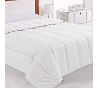 Belnou Edredon Relleno Nordico Tacto Pluma. Blanco Liso. Microfibra y Fibra Hueca. Grueso Blando Comodo Ligero. Diseño y Calidad. Seda 400 gr. 220x220 cm Cama 135 cm