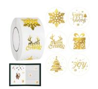 Belohnungsaufkleber - 500 Stück, Weihnachtsmotiv mit Schneeflocken und Baum, selbstklebende Deko-Etiketten, runde Papieraufkleber für Lehrer, Schüler und Kinder | für Schule, Zuhause, Klassenzimmer, S