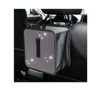 BELOMI Cubo de basura plegable para automóvil, con diamantes de imitación brillantes, impermeable, a prueba de fugas, cesta de basura para vehículos, organizador de coche multiusos, accesorios para