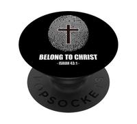 Belong to Christ Faith Fingerprint Cross Isaiah 43:1 PopSockets PopGrip Adhesivo