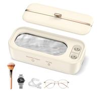 BelonLink Limpiador Ultrasónico, 48000Hz Limpiador Ultrasonidos Profesional, Ultrasonidos Limpieza Portátil, Limpiador Ultrasónico para Lentes de Contacto, Dentaduras, Anillos, Reloj, Monedas