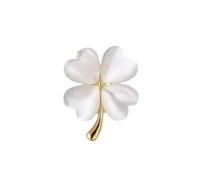 Belons - Broche de trébol de cuatro hojas de ópalo trébol de la suerte, piedra ojo de gato, broche collar solapa bolsa decoración joyería regalo para mujeres niñas