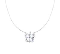Belons Collar de plata de ley 925 con colgante de mariposa solitaria, gargantilla invisible para mujer, cadena de nailon